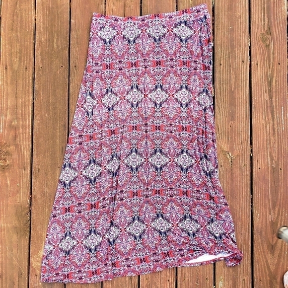 CATO Long Maxi Paisley Pattern Multicolored Skirt No Slit 18/20 W Modest Pretty - Picture 1 of 5
